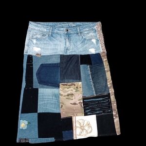 PATCHWORK denim skirt